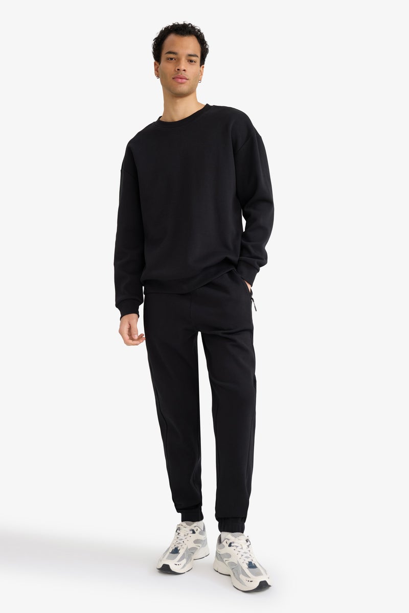 DeFacto Black Man Slim Fit Pique Sweatpants Casual - Image 3